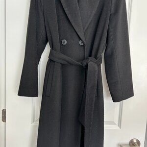 NWOT Calvin Klein Black Wool Single Breasted Belter Coat, SZ XL